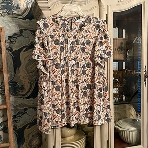 Rose + Olive fall colors Career Blouse 2X